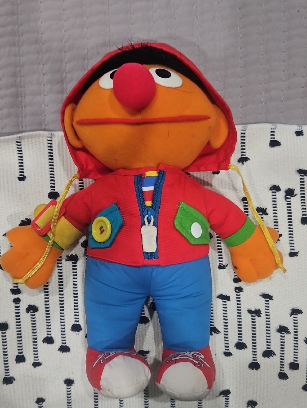 Ernie Plush Toy in Red Hoodie and Blue Pants - Kids Toy